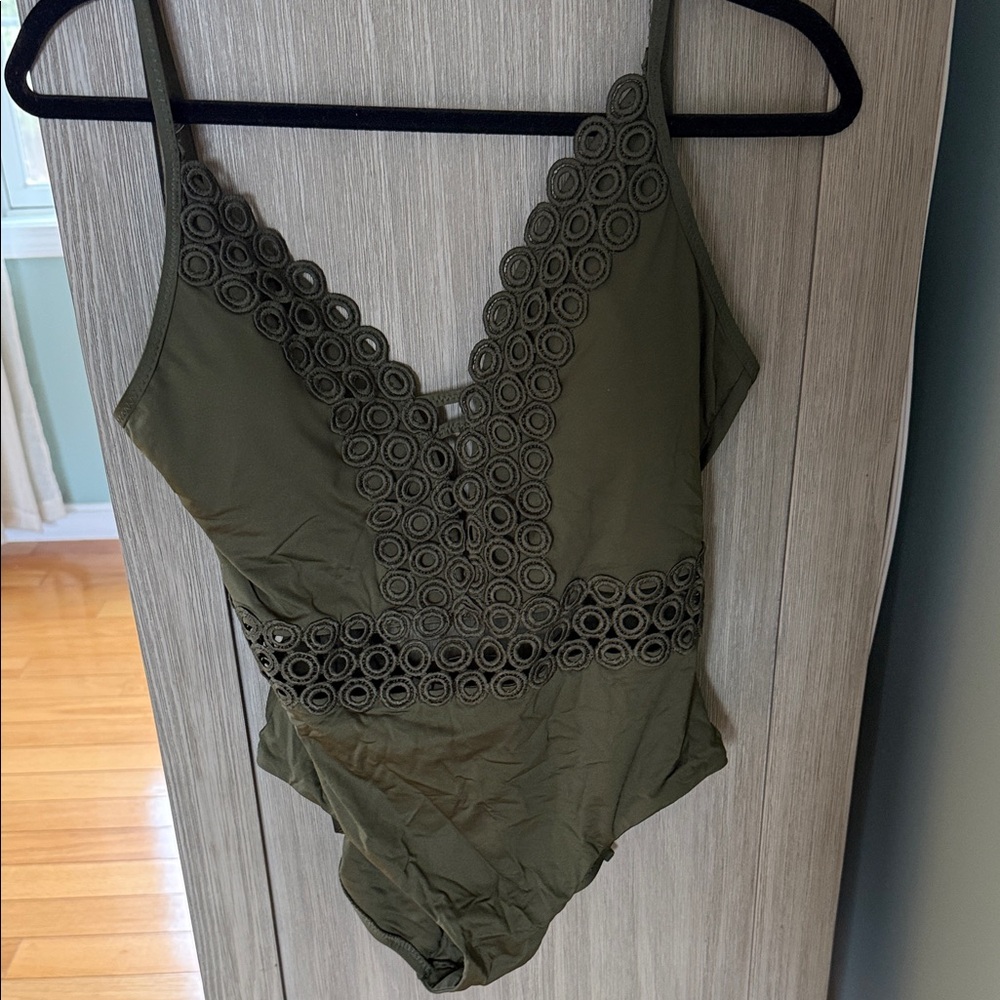 BECCA Olive Green Lace Bathing suit